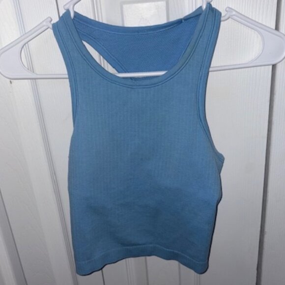Lululemon Swiftly Tech Cropped Racerback Tank Top 2.0 light blue size 2 - Picture 2 of 2